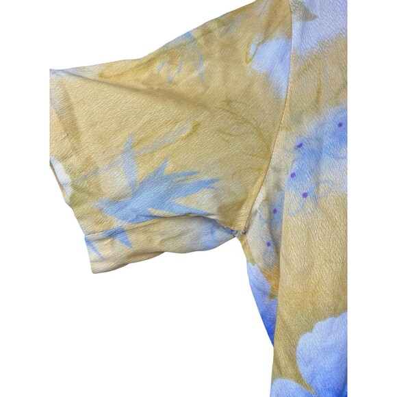 Vintage Pomare Hawaii Aloha Shirt Men’s M Yellow Blue Hibiscus Floral - Picture 4 of 9